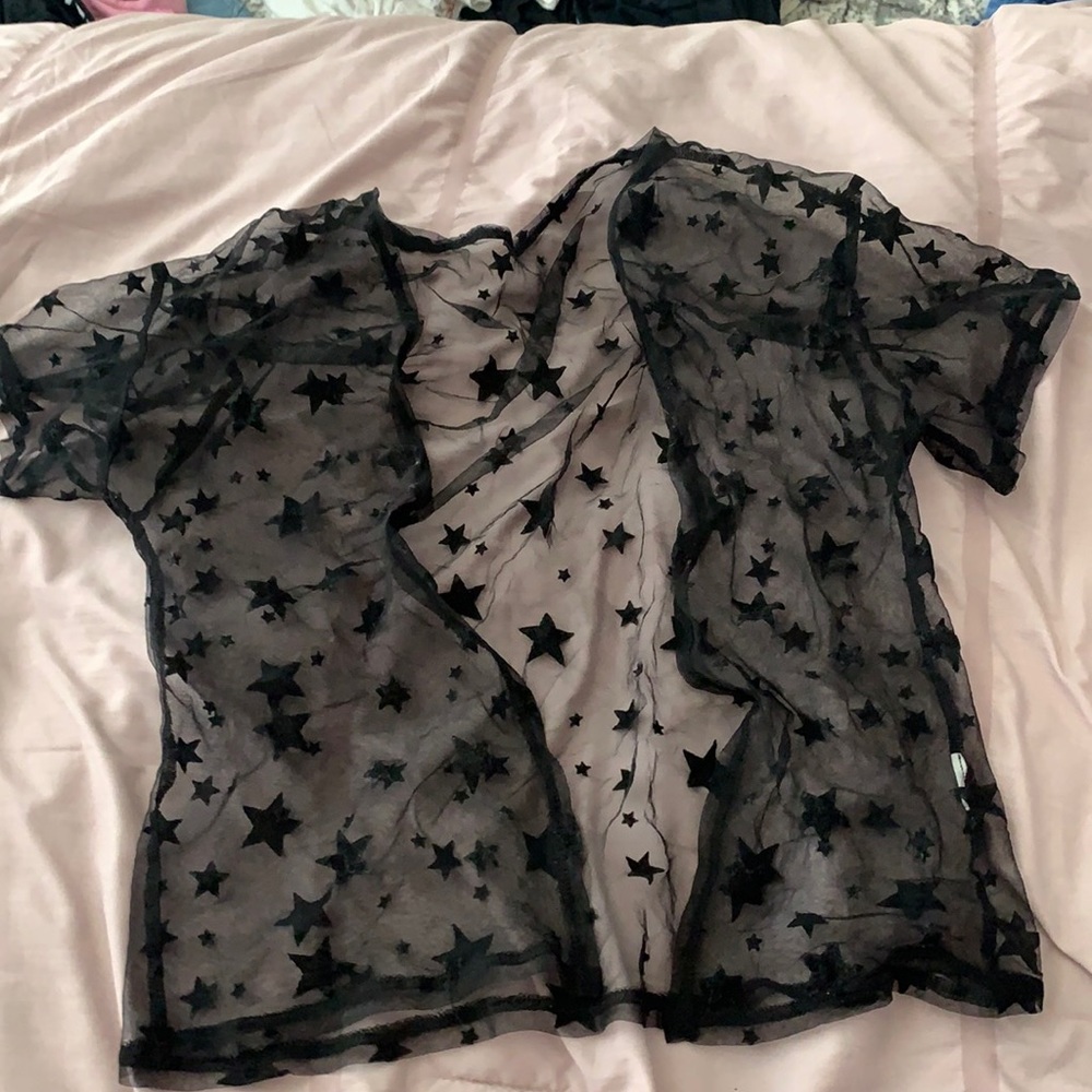 Shein kids 10-12 sheer black mesh